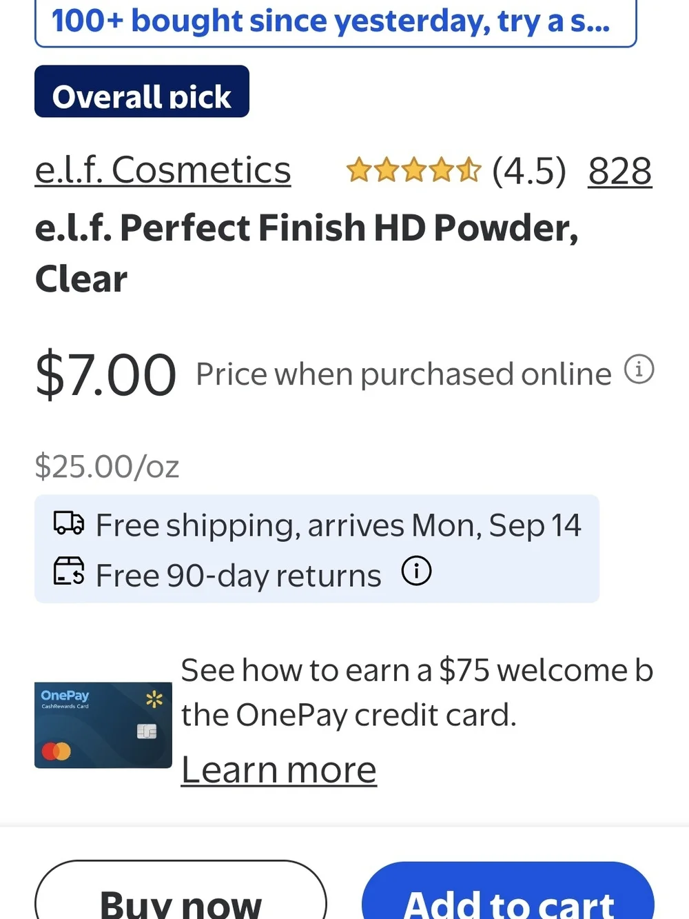 e.l.f. Perfect Finish HD Powder - Translucent Compact NIB Unused
